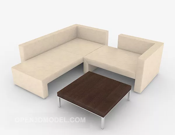 Modern Simple Rice White Multiplayer Sofa 3d model Modern Simple Rice White Multiplayer Sofa 3d model