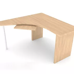 Modern Simple Solid Wood Desk 3d model