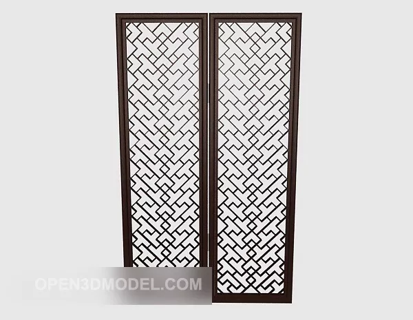 Modern Simple Solid Wood Screen 3d model Modern Simple Solid Wood Screen 3d model