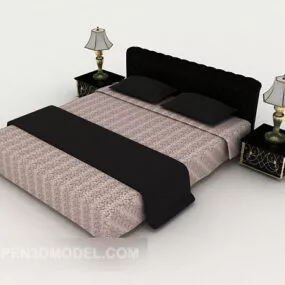 Modern Simple Style Double Bed 3d model
