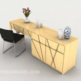 Modern Simple Table And Chair 3d model