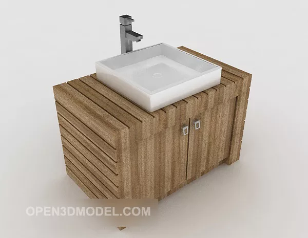 European Antique Washbasin With Mirror And Wall Lamp 3d model