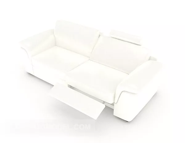Modern Simple White Double Sofa 3d model Modern Simple White Double Sofa 3d model