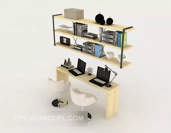 Modern Simple Wooden Desk 3d model Modern Simple Wooden Desk 3d model
