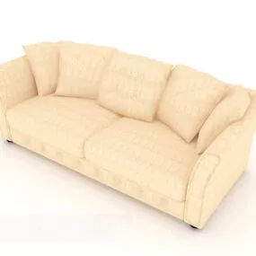 Modern Simple Yellow Double Sofa 3d model