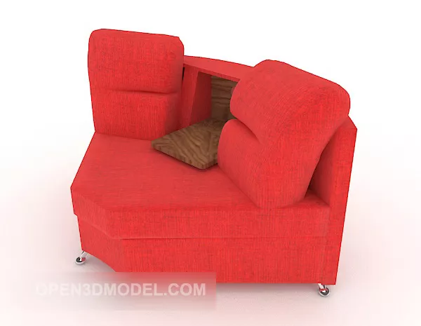 Modern Red Single Sofa Furniture 3d model Modern Red Single Sofa Furniture 3d model