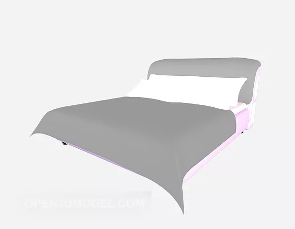 Modern Soft Bed Grey Blanket 3d model Modern Soft Bed Grey Blanket 3d model