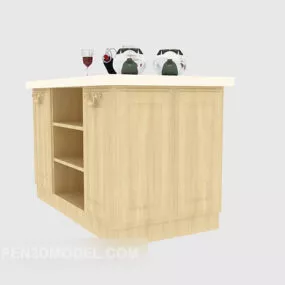 Modern Solid Wood Cabinet 3d model