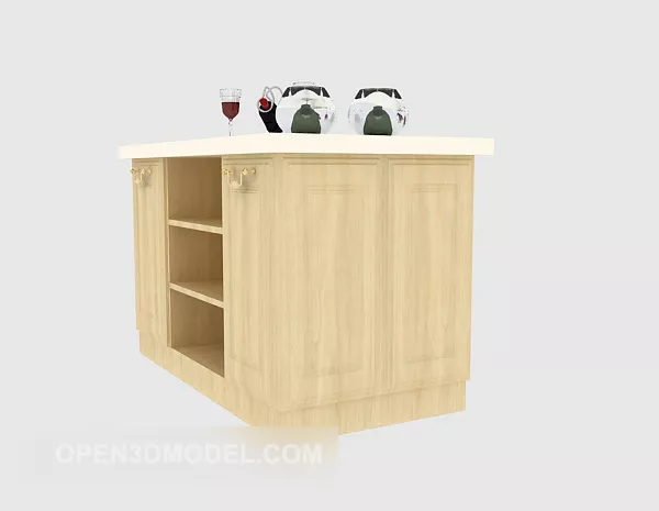 Modern Solid Wood Cabinet 3d model Modern Solid Wood Cabinet 3d model