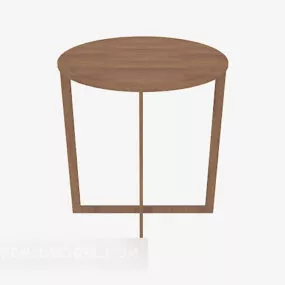 Modern Solid Wood Round Table 3d model