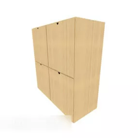Modern Solid Wood Home Side Cabinet 3d model