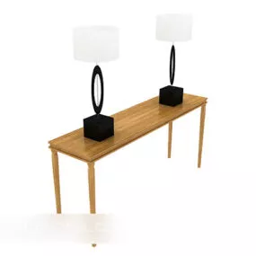Modern Solid Wood Home Side Table 3d model