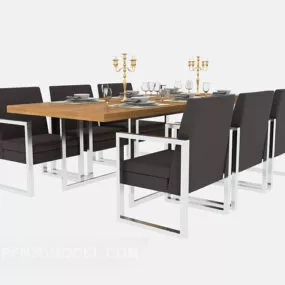 Modern Solid Wood Relax Table Chair Set 3d model