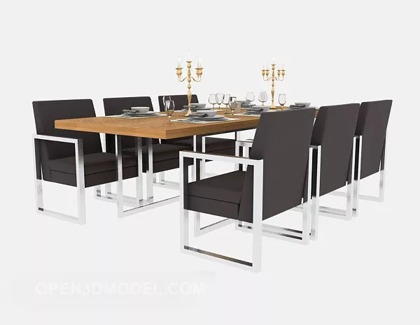 Modern Solid Wood Relax Table Chair Set 3d model Modern Solid Wood Relax Table Chair Set 3d model
