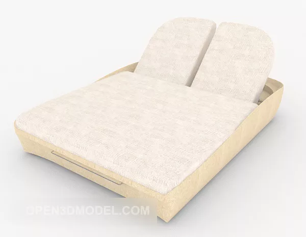 Modern Solid Wood Simple Double Bed 3d model Modern Solid Wood Simple Double Bed 3d model