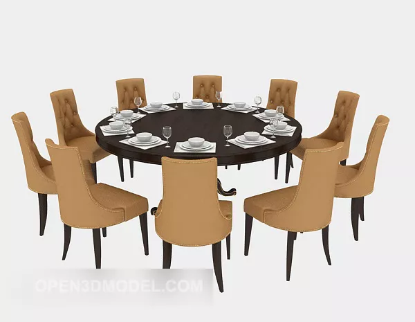 Modern Solid Wood Table 3d model Modern Solid Wood Table 3d model