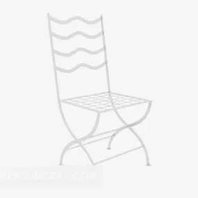 Modern Stainless Steel High-back Chair 3d model
