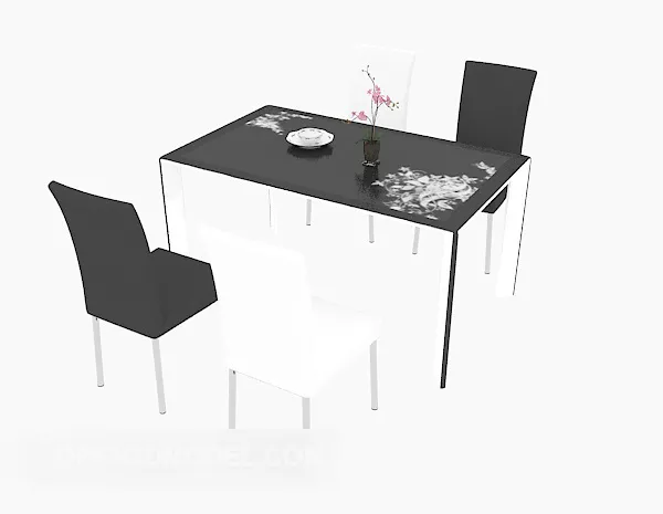 Modern Stainless Steel Table Chair 3d model Modern Stainless Steel Table Chair 3d model