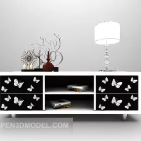 Modern Style Black Tv Cabinet 3d model