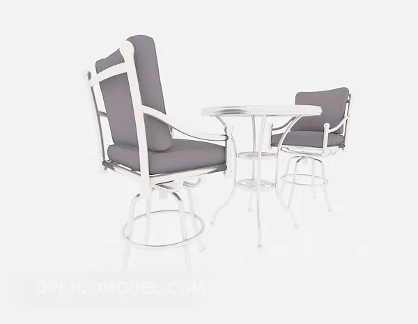 Modern Style Casual Table Chairs 3d model Modern Style Casual Table Chairs 3d model