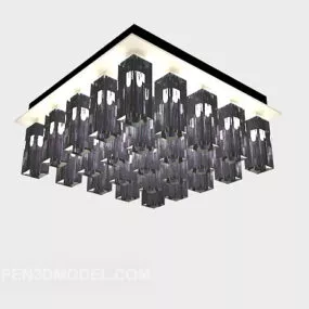Modern Square Bars Style Chandelier 3d model