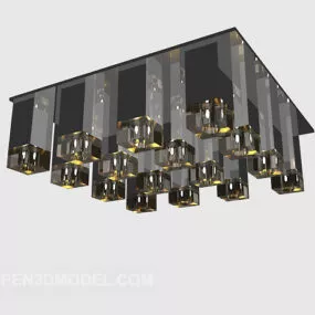 Luxury Glass Bar Shade Chandelier 3d model