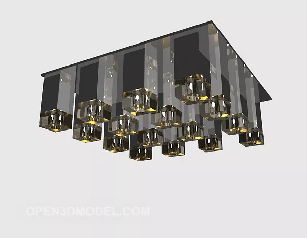 Luxury Glass Bar Shade Chandelier 3d model Luxury Glass Bar Shade Chandelier 3d model