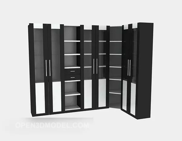 Mdf Corner Bookcase Modern Style 3d model Mdf Corner Bookcase Modern Style 3d model