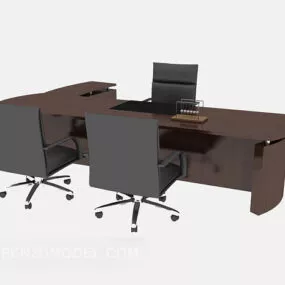 Modern Style Desk And Chairs 3d model