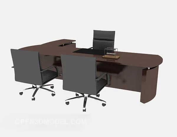 Modern Style Desk And Chairs 3d model Modern Style Desk And Chairs 3d model