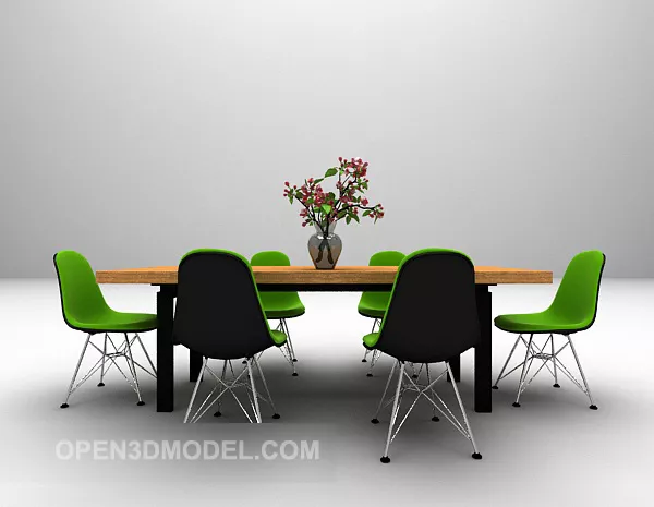 Modern-style Dining Table Furniture Set 3d model Modern-style Dining Table Furniture Set 3d model