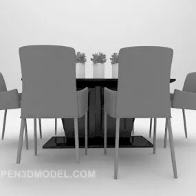 Modern Style Dining Table Chair 3d model