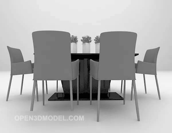 Modern Style Dining Table Chair 3d model Modern Style Dining Table Chair 3d model