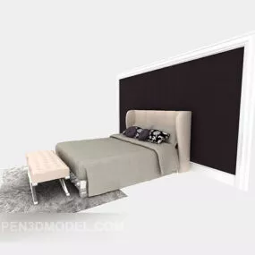 Modern Style Family Double Bed 3d model