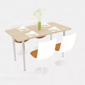 Modern Style Four-person Dining Table 3d model