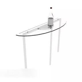 Modern-style Glass-side Table 3d model