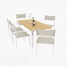 Modern Style Home Dining Table 3d model
