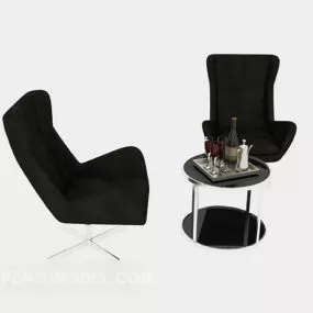 Modern Style Home Relax Table Chair Set 3d model