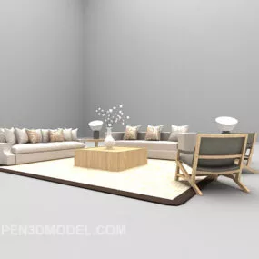 Modern Style Living Room Sofa Furniture 3d model