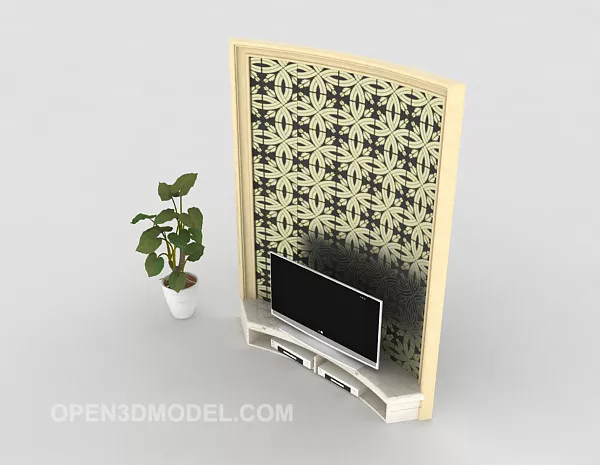Modern Style Minimalist Tv Background Wall 3d model Modern Style Minimalist Tv Background Wall 3d model