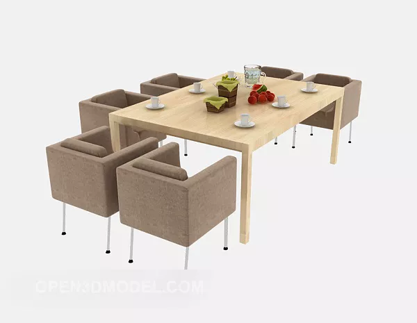 Modern Style Minimalist Dining Table 3d model Modern Style Minimalist Dining Table 3d model