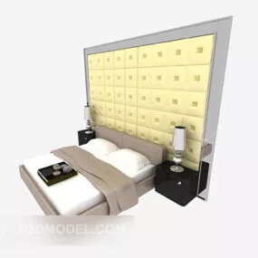 Modern Style Minimalist Double Bed 3d model