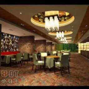 Modern-style Restaurant Warm Lighting 3d model
