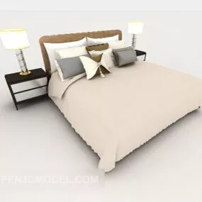 Modern Style Simple Home Bed 3d model
