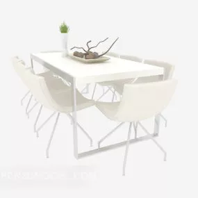 Modern Style Simple Table And Chair 3d model
