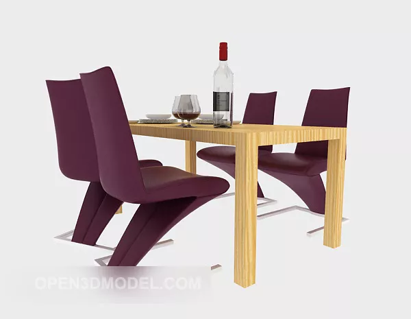 Modern Style Stylish Minimalist Dining Table 3d model Modern Style Stylish Minimalist Dining Table 3d model