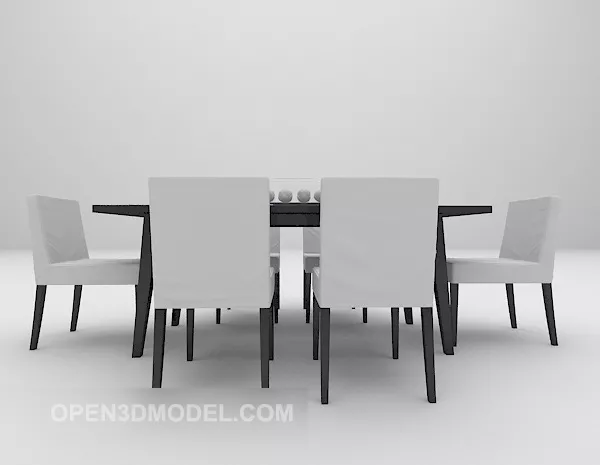 Modern Style Home Dinning Table And Chair 3d model Modern Style Home Dinning Table And Chair 3d model