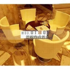 Modern Style Table And Chair Set 3d model