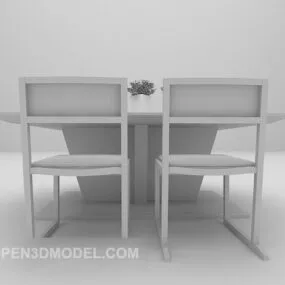 Modern Grey Style Tables And Chairs 3d model