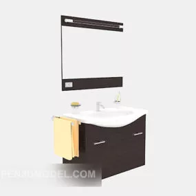 Modern Washbasin Cabinet With Mirror 3d model
